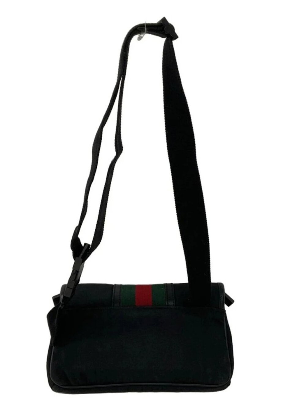GUCCI Interlocking G, Shelly (Web) 181064 Black Green Red Nylon Leather Canvas - Picture 3 of 12